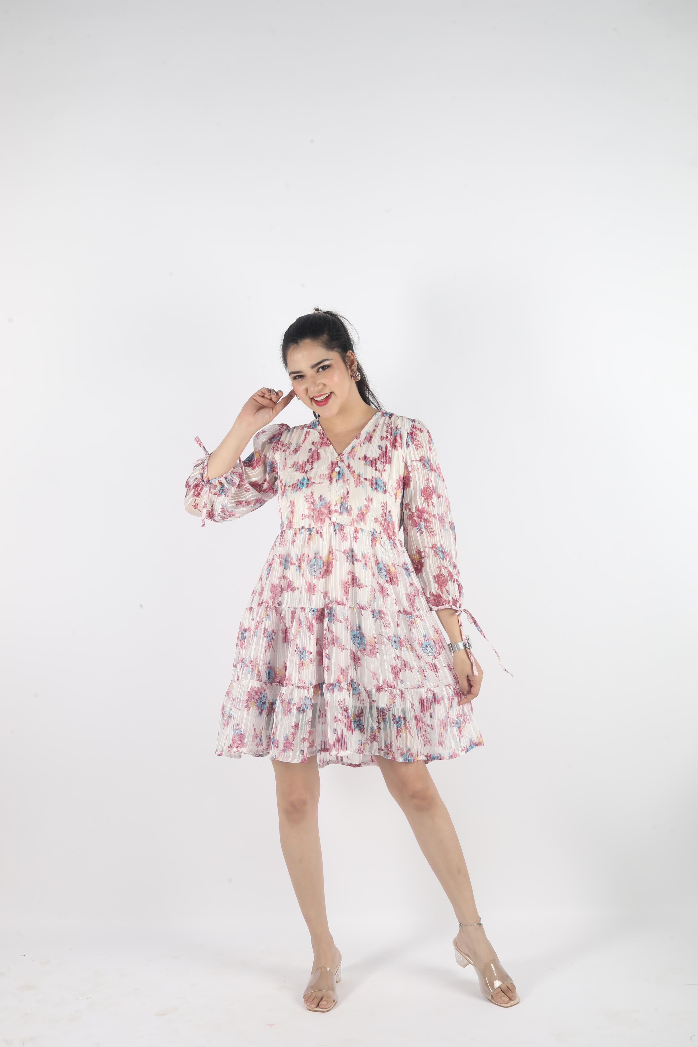 Seraphine – Georgette Luxe Knee-Length Dress