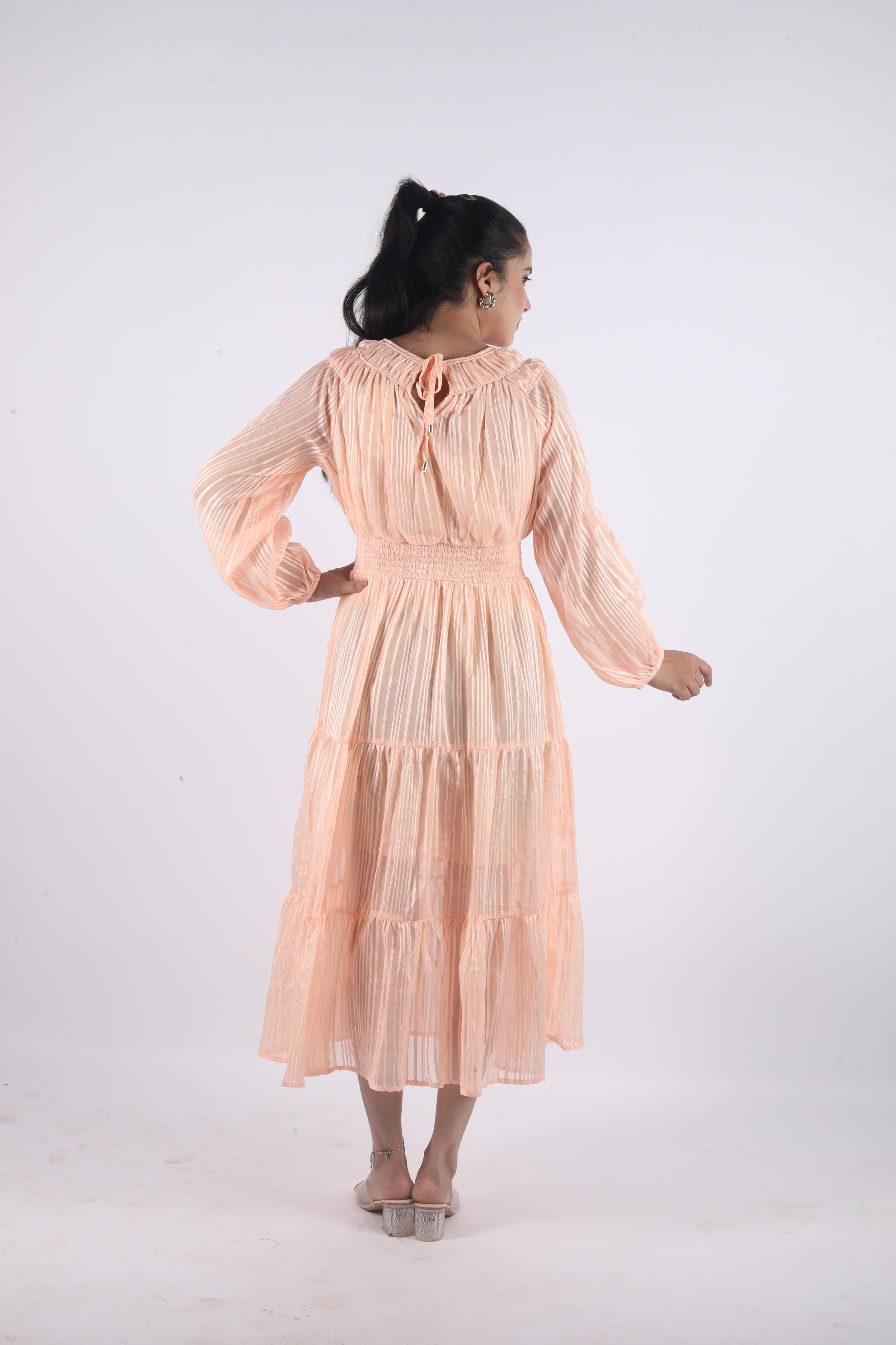 Velora Stretch – Georgette Luxe Long Dress