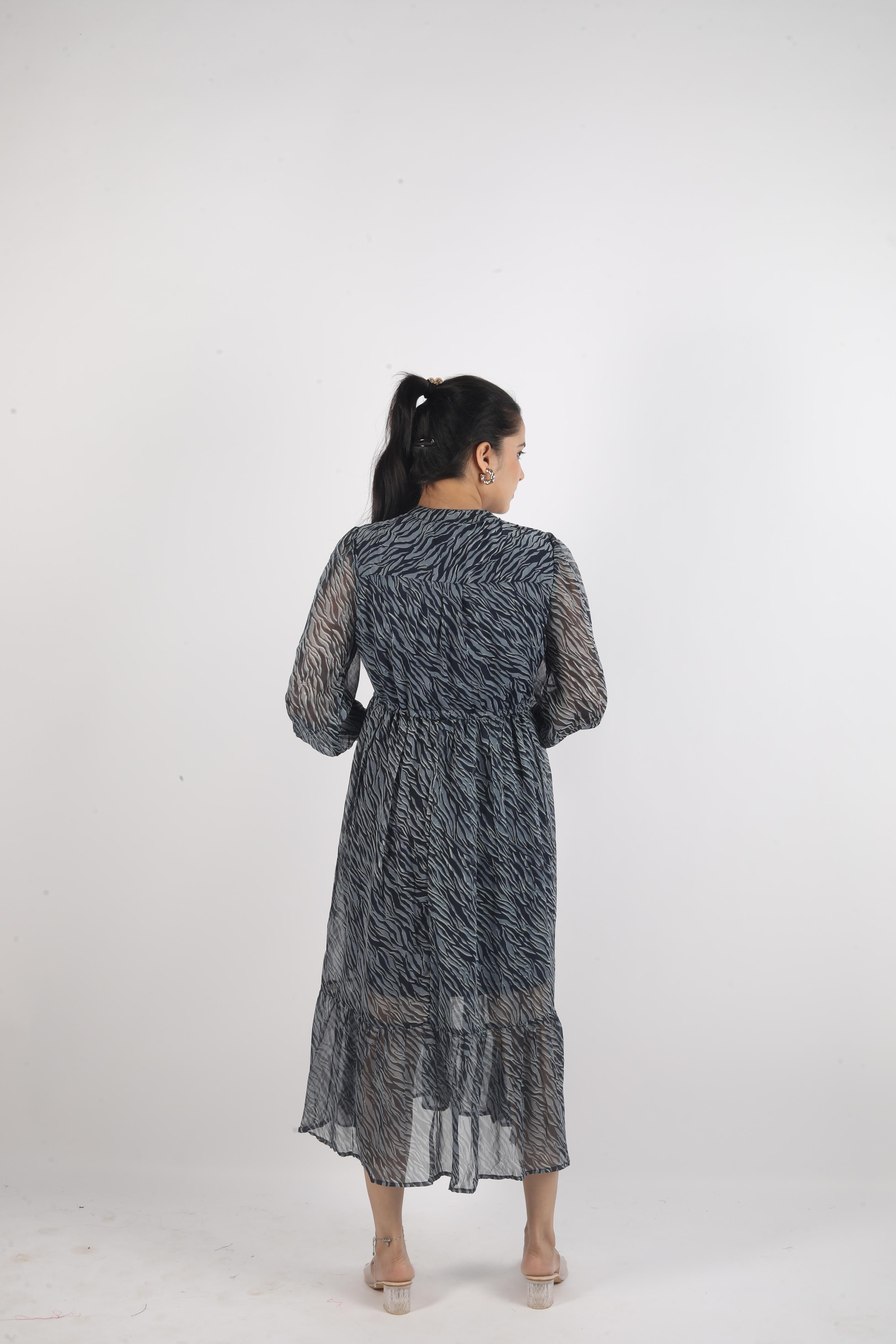 Elara Flow – Georgette Luxe Long Dress