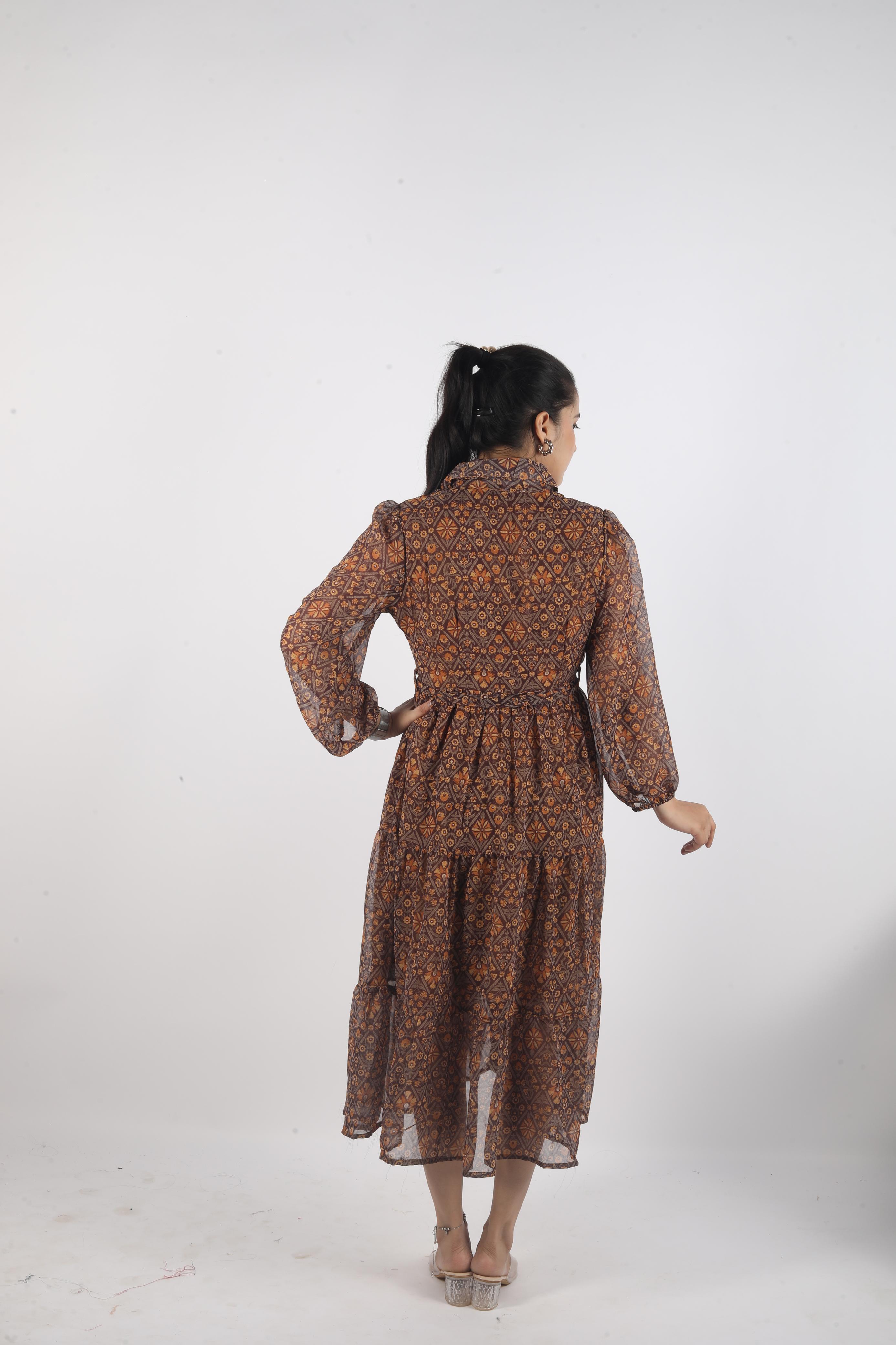 Elara Flow – Georgette Luxe Long Dress