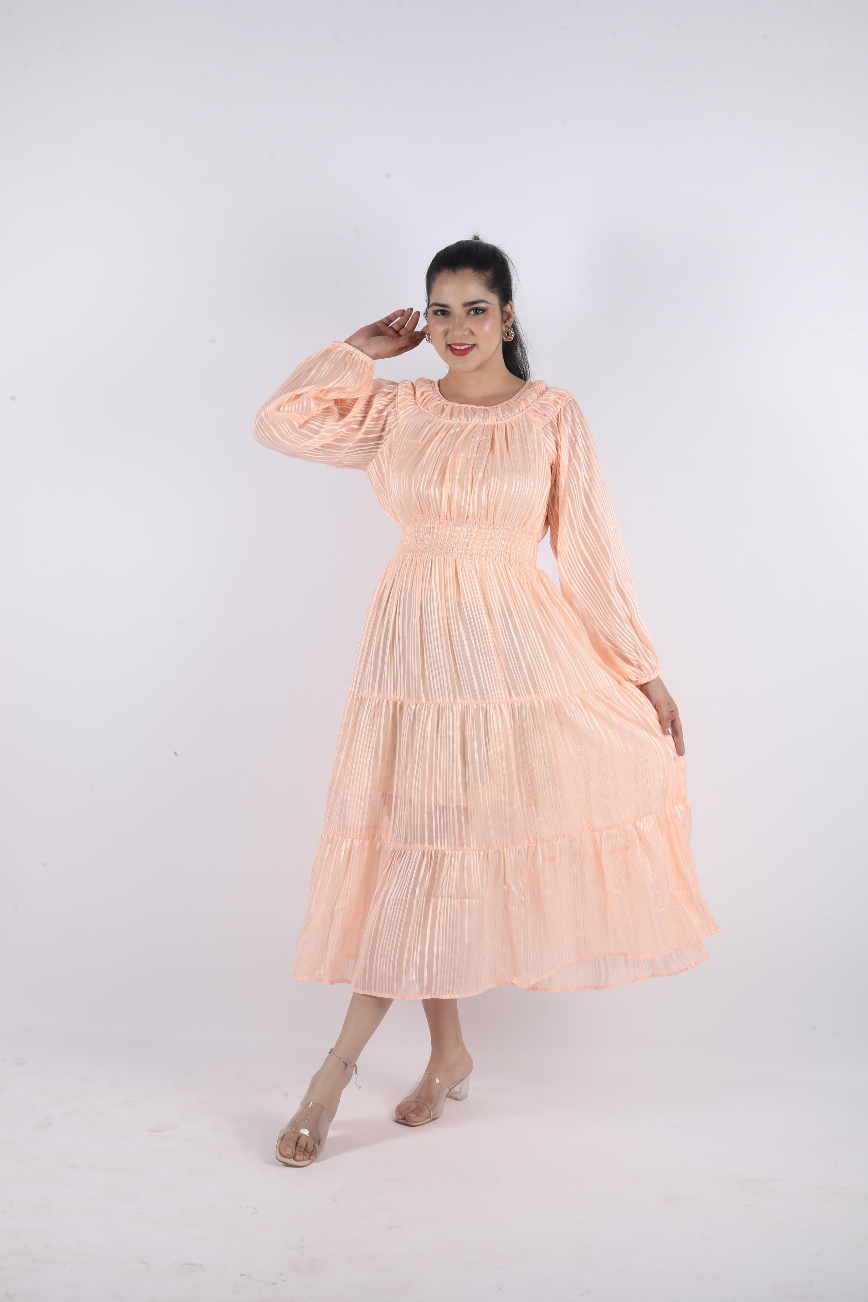 Velora Stretch – Georgette Luxe Long Dress