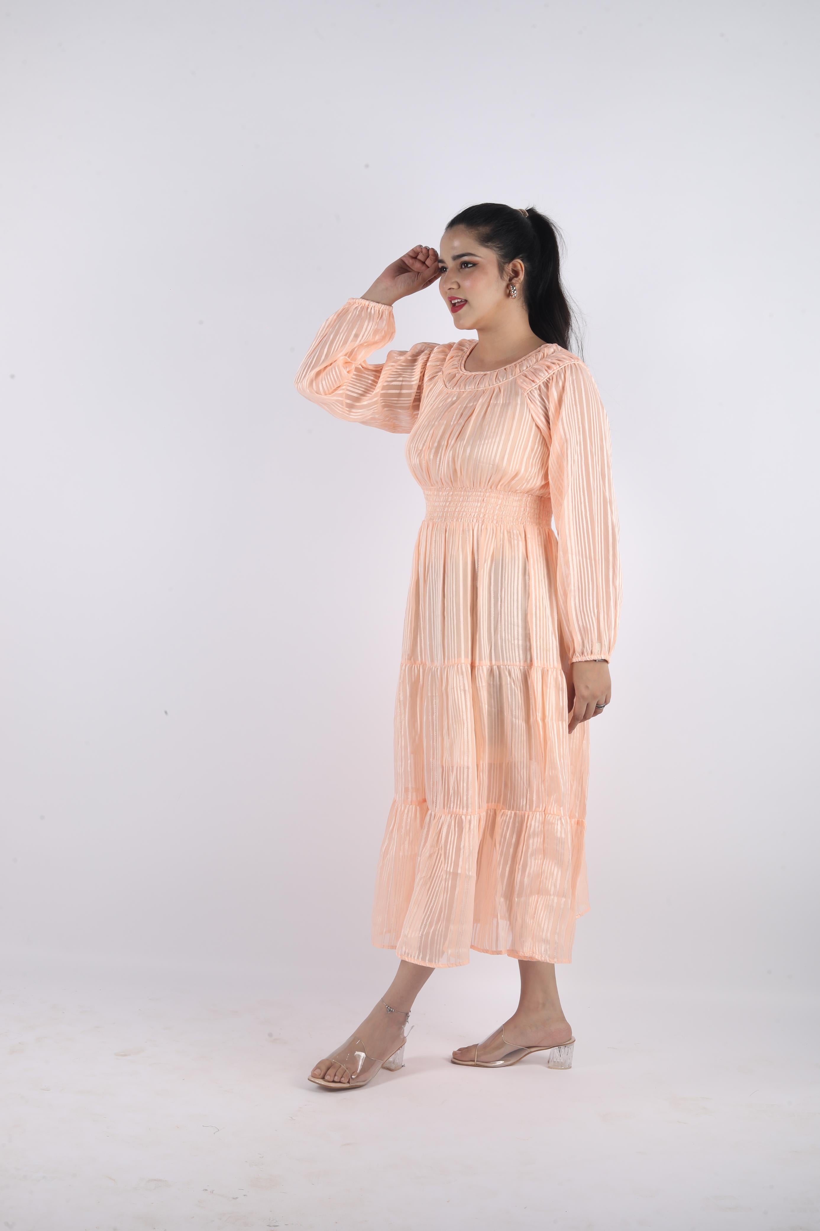Velora Stretch – Georgette Luxe Long Dress