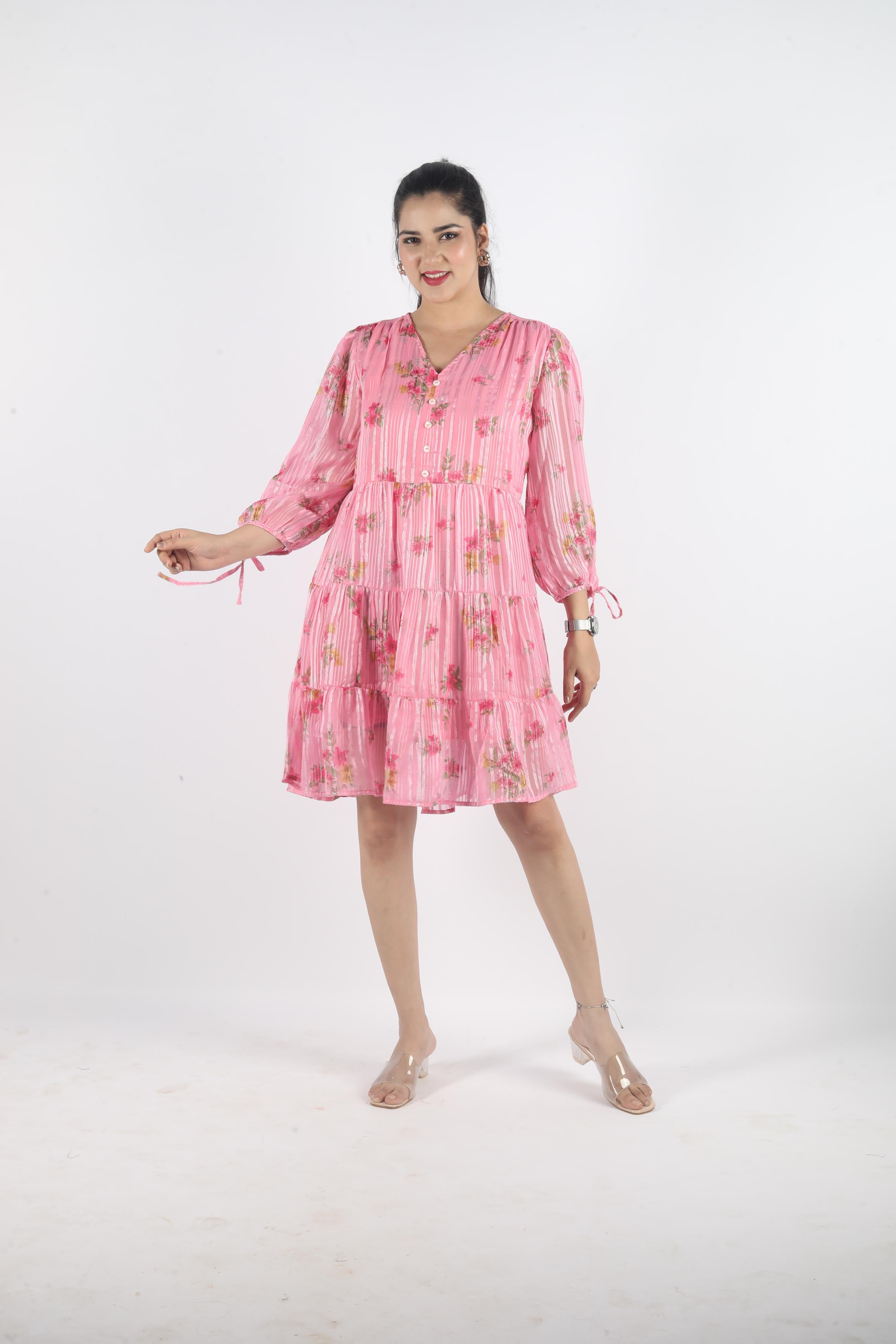 Celesté – Georgette Luxe Knee-Length Dress