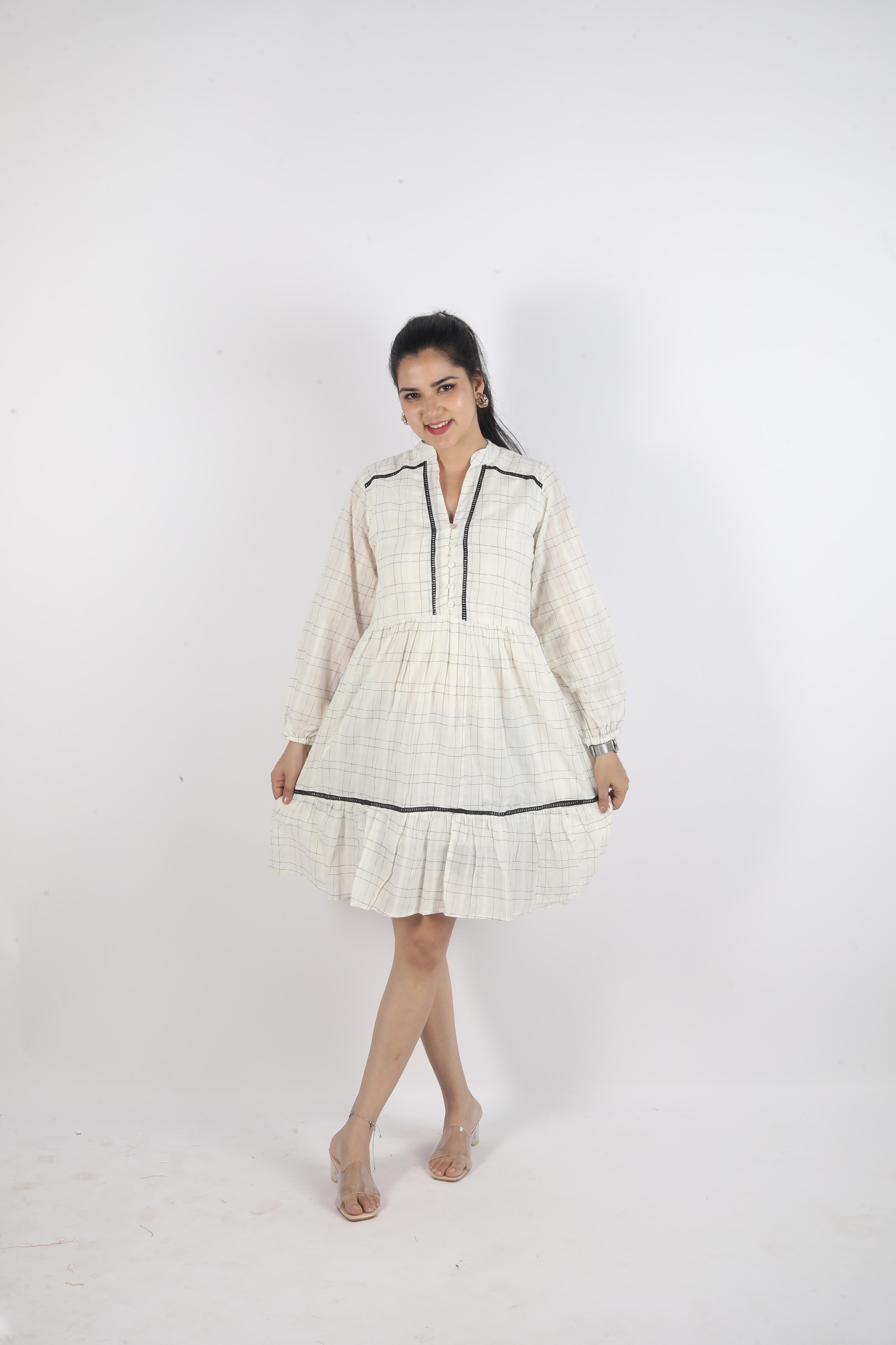 Éterna – Full Sleeve Knee-Length Luxe Dress”