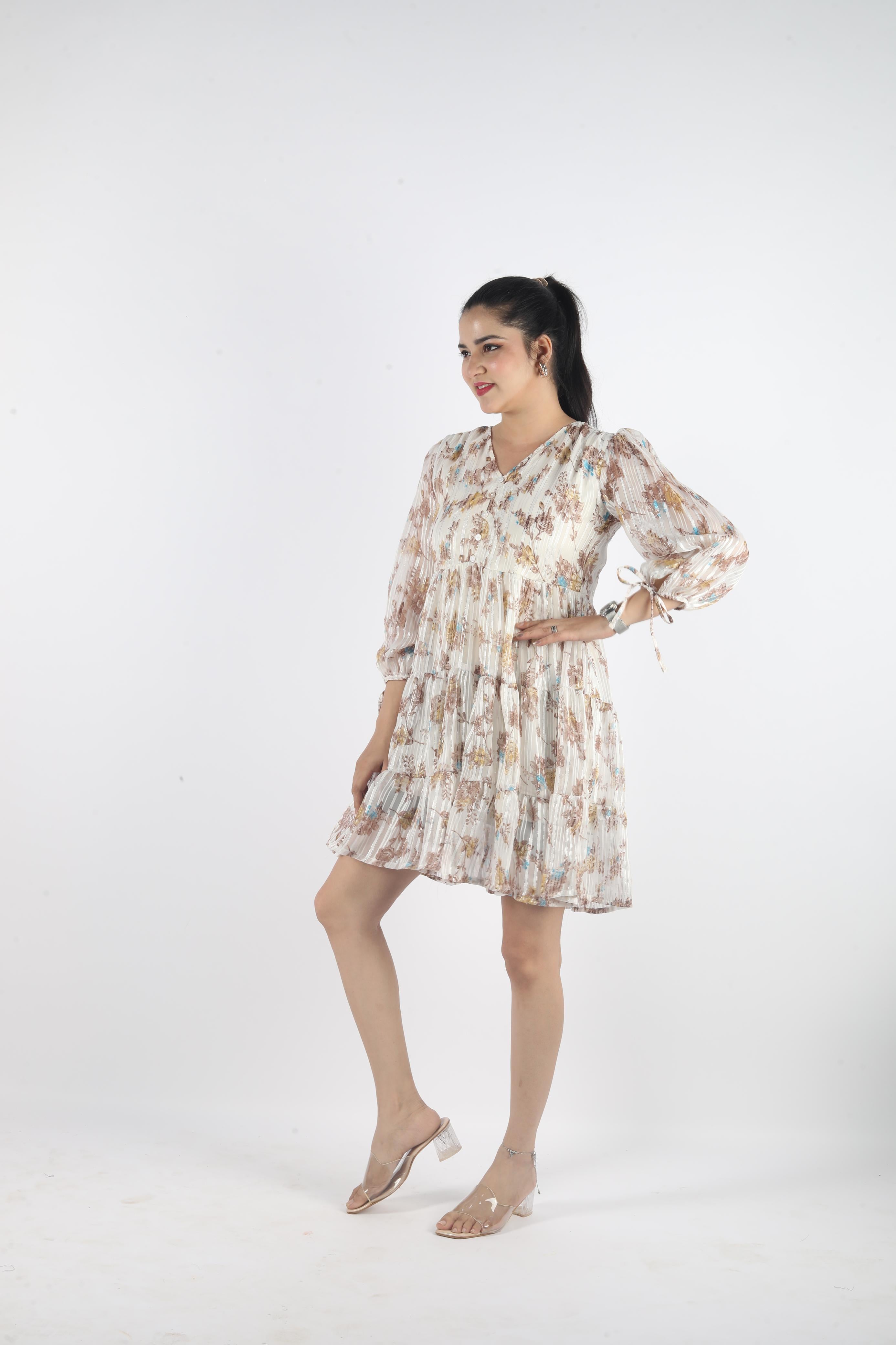Auriel – Georgette Luxe Knee-Length Dress