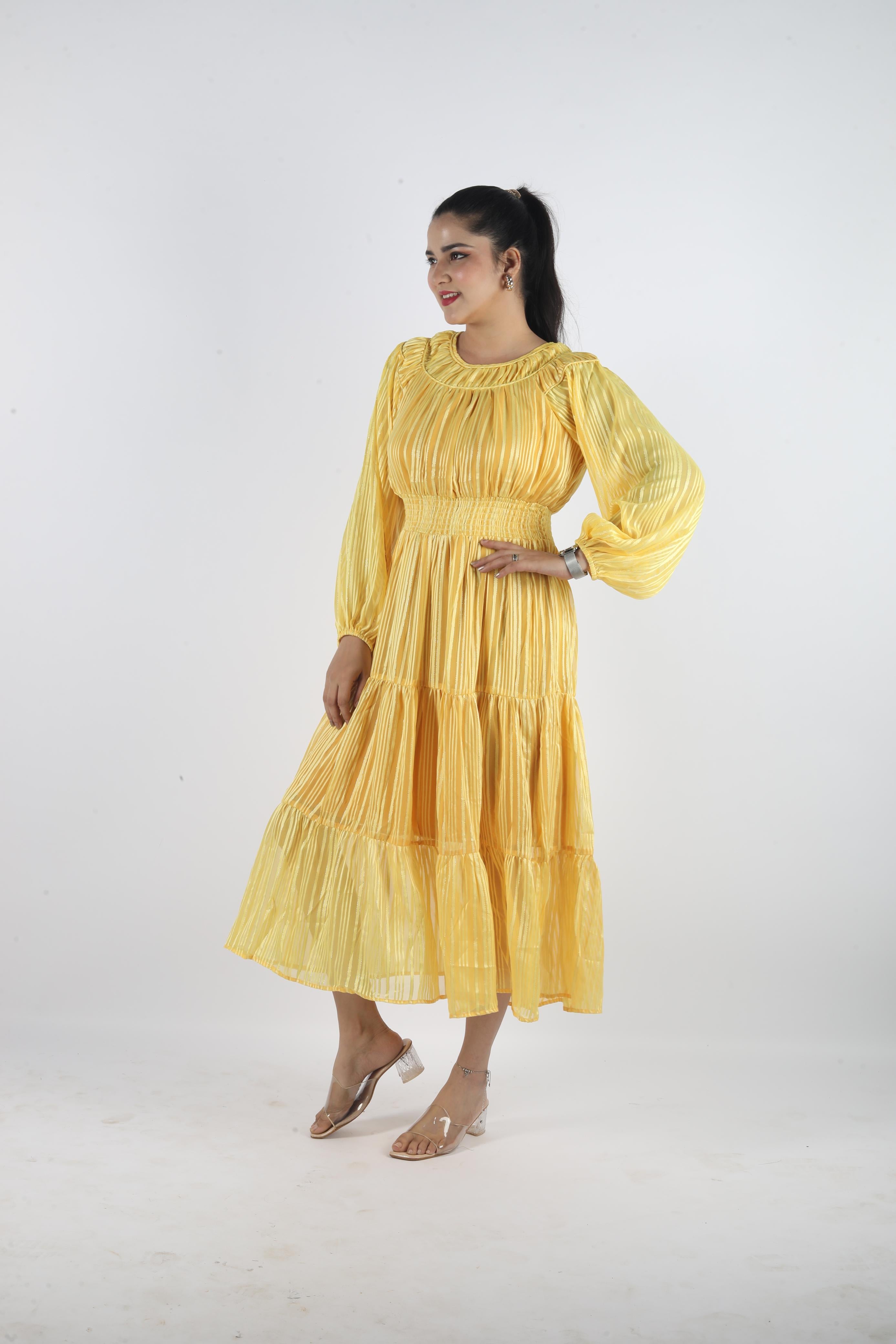Velora Stretch – Georgette Luxe Long Dress