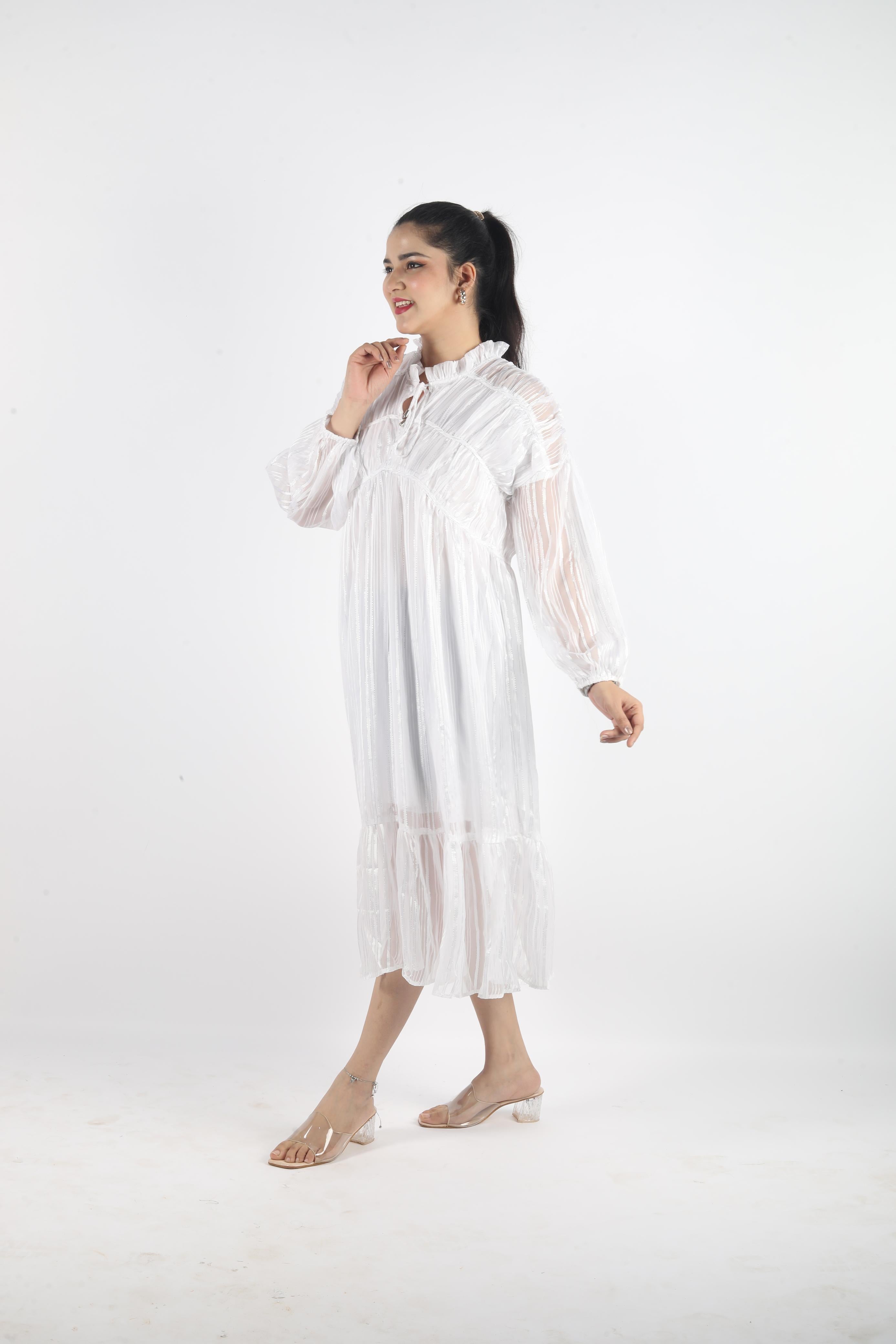 Éclat Stretch – Georgette Luxe Fashion Dress