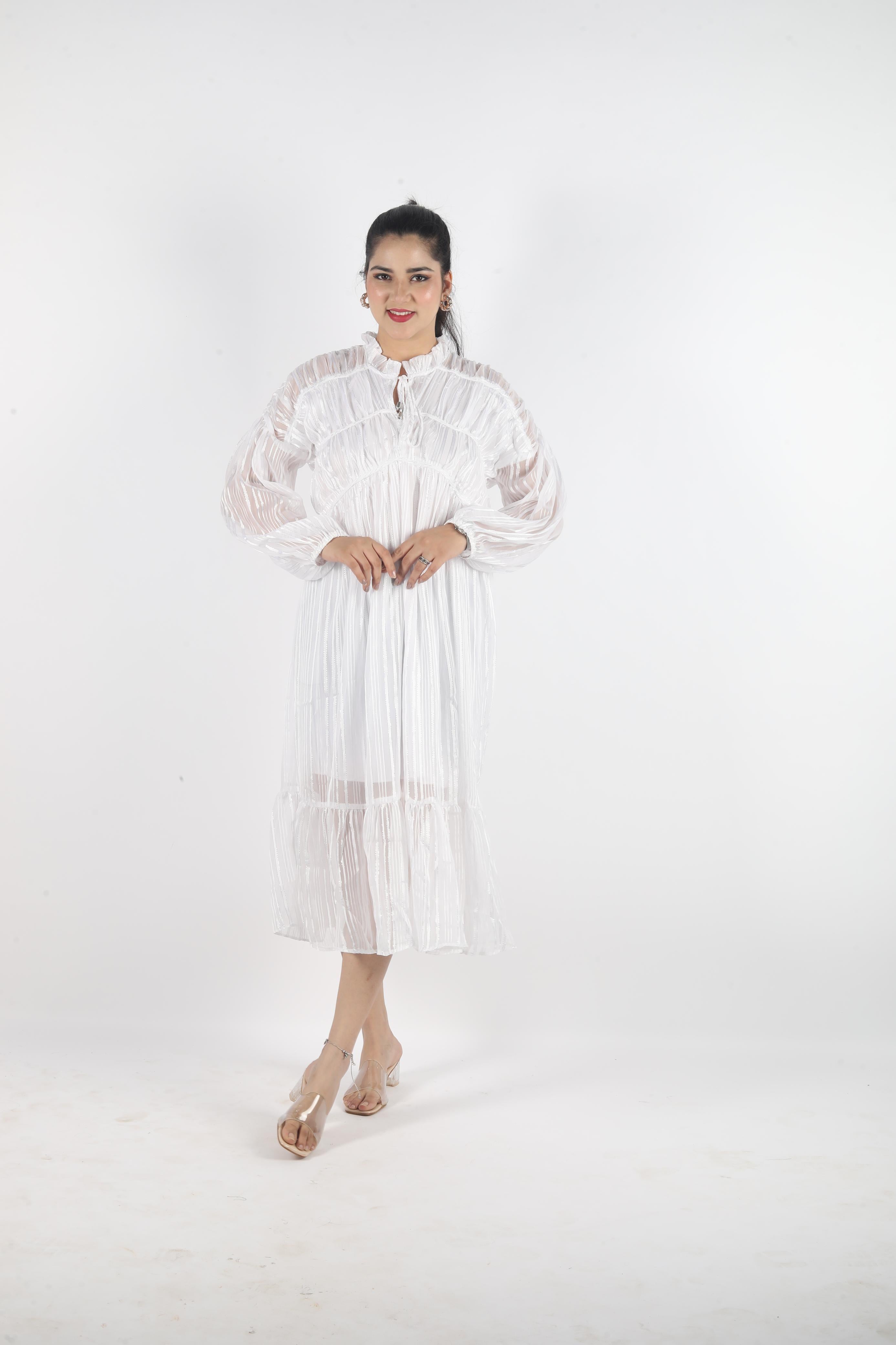 Éclat Stretch – Georgette Luxe Fashion Dress