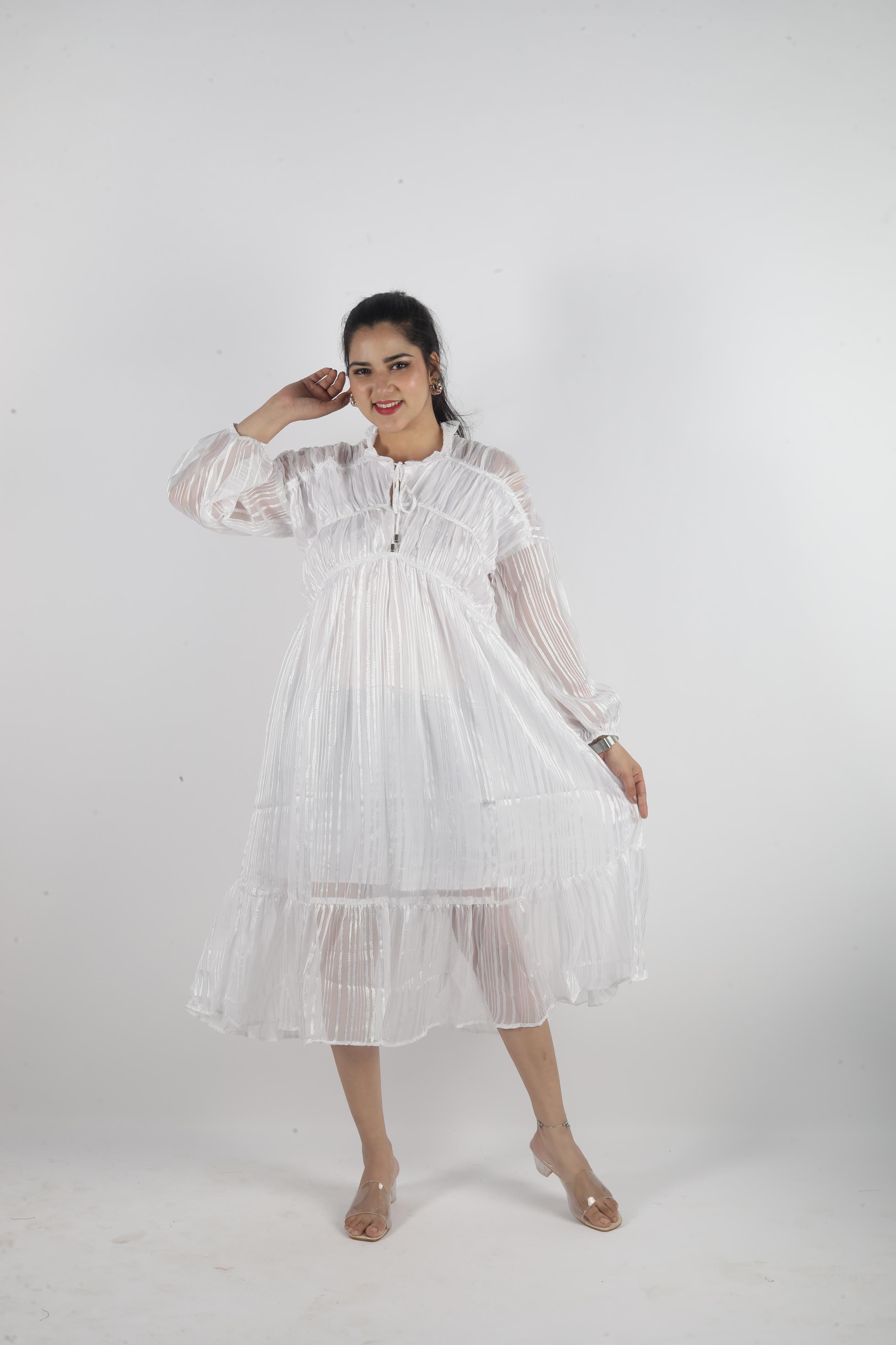 Éclora Stretch – Georgette Luxe Fashion Dress