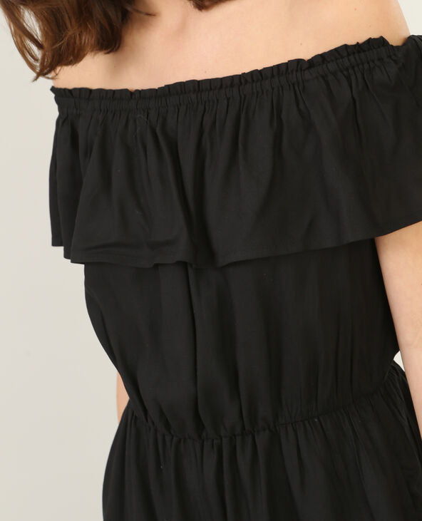 Bardot neck playsuit - Black