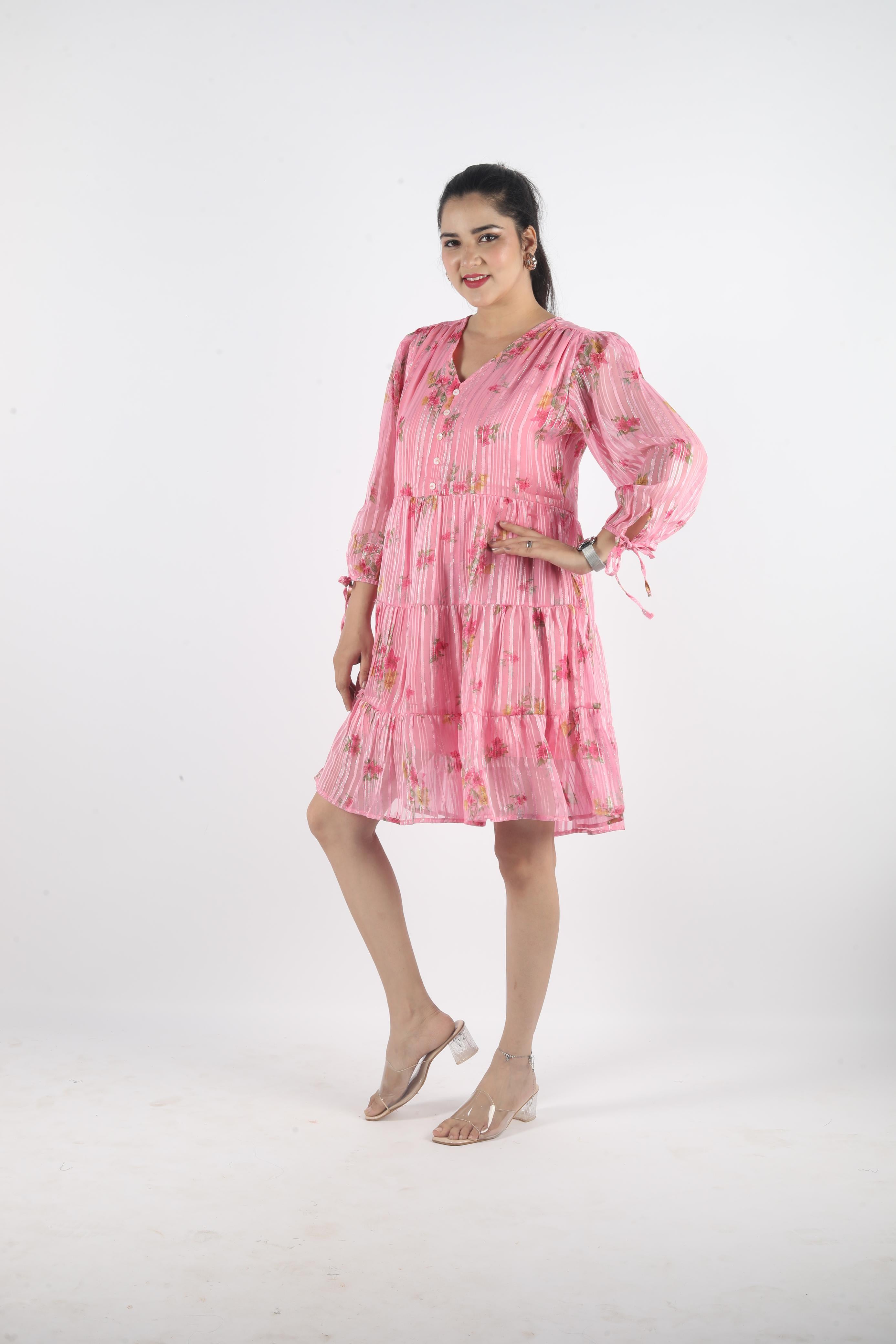 Celesté – Georgette Luxe Knee-Length Dress