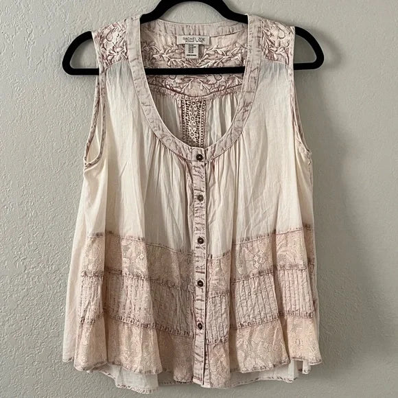 Rachel Zoe | Tops | Rachel Zoe Boho Embroidered Mesh Sleeveless Top | Poshmark