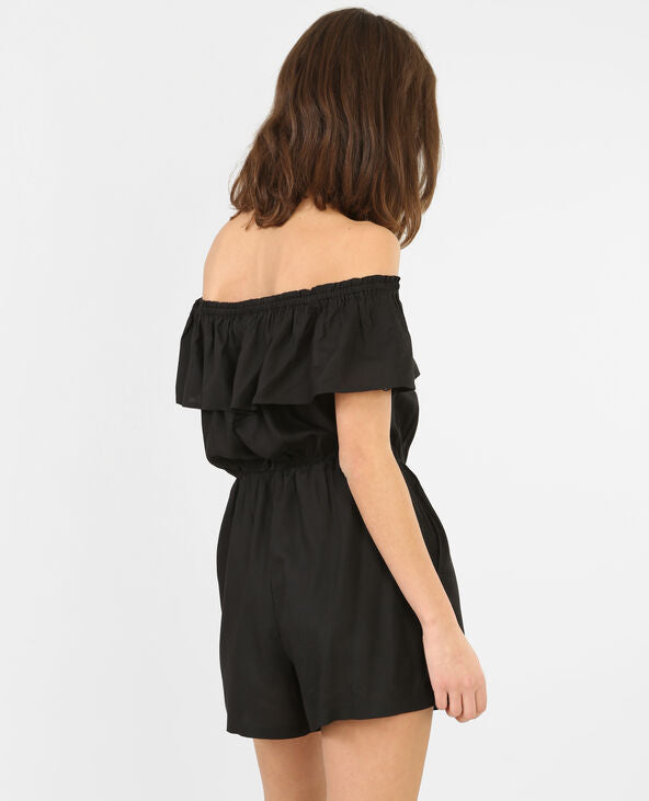 Bardot neck playsuit - Black