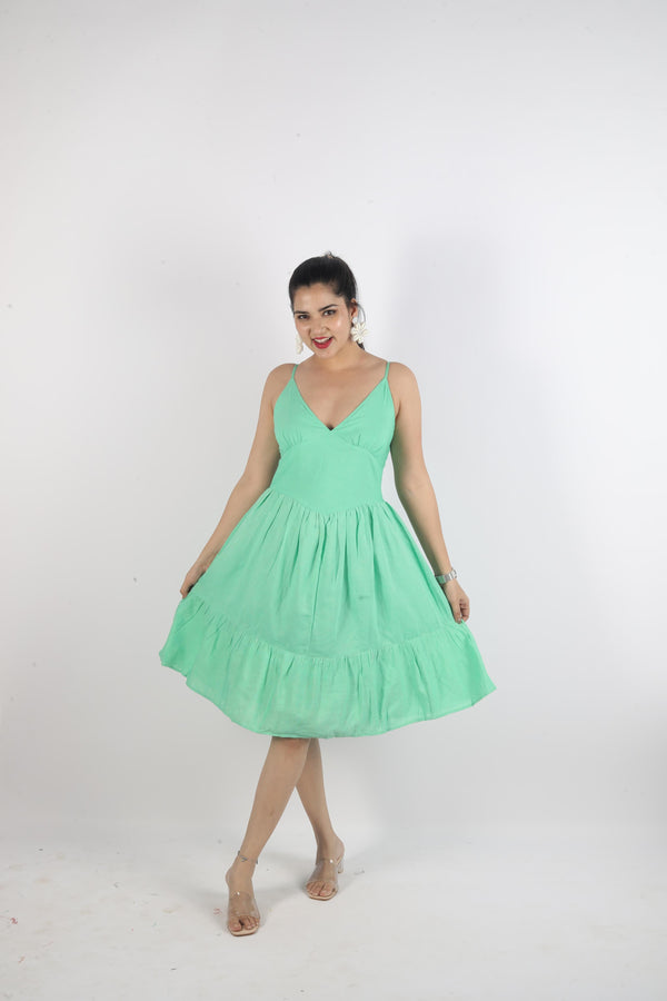 Sleeveless Plain Dress