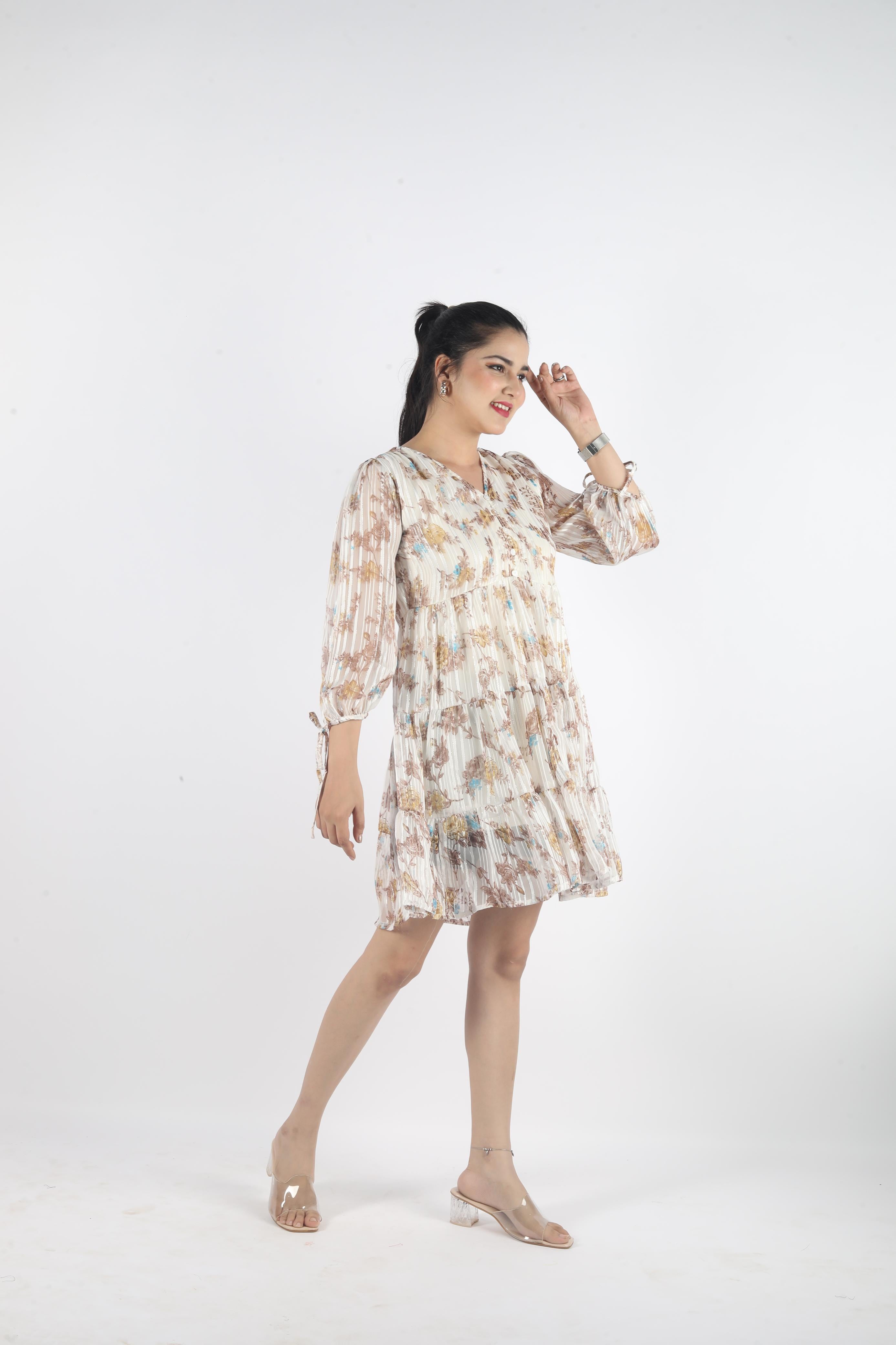 Auriel – Georgette Luxe Knee-Length Dress