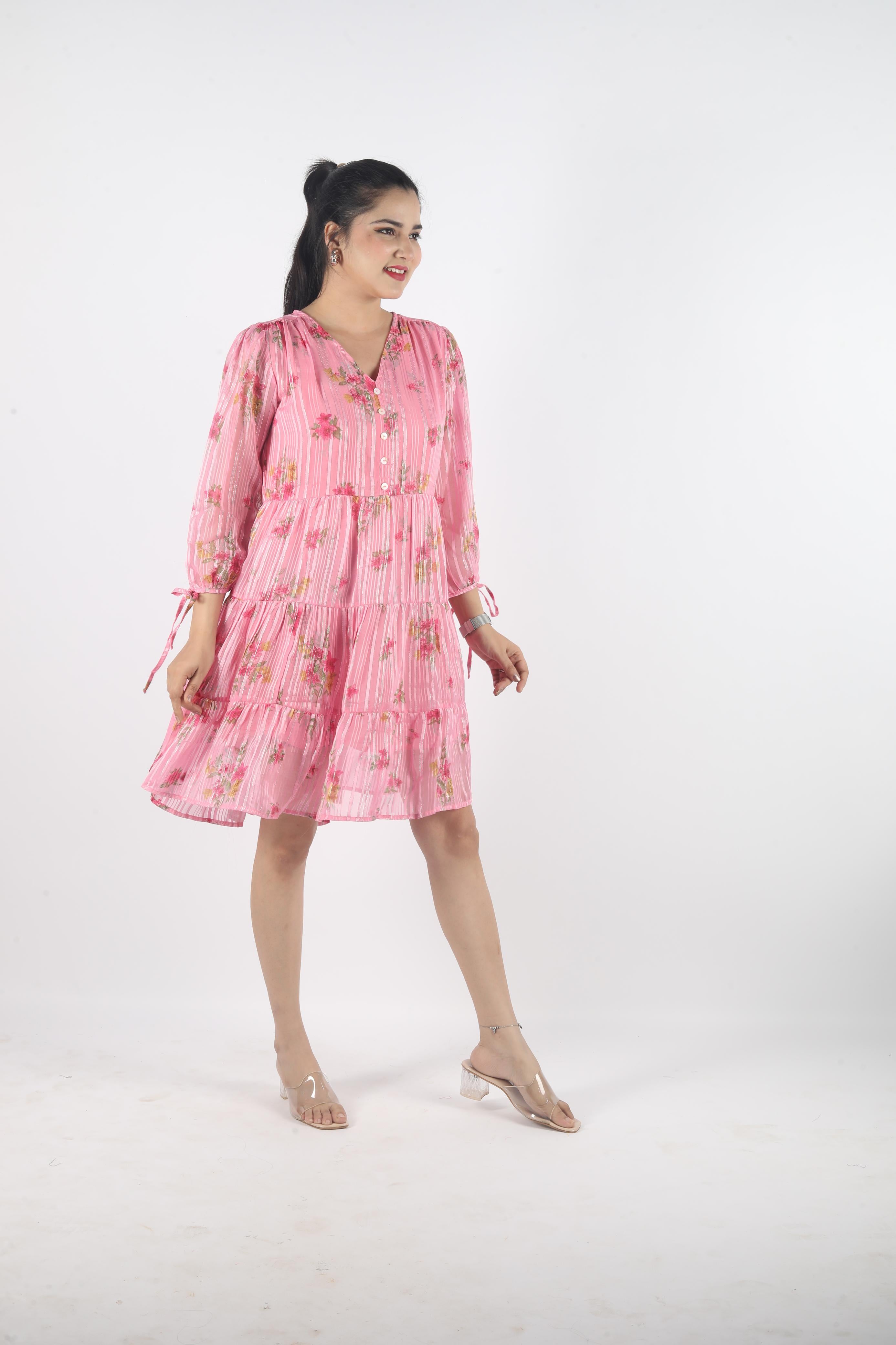 Celesté – Georgette Luxe Knee-Length Dress