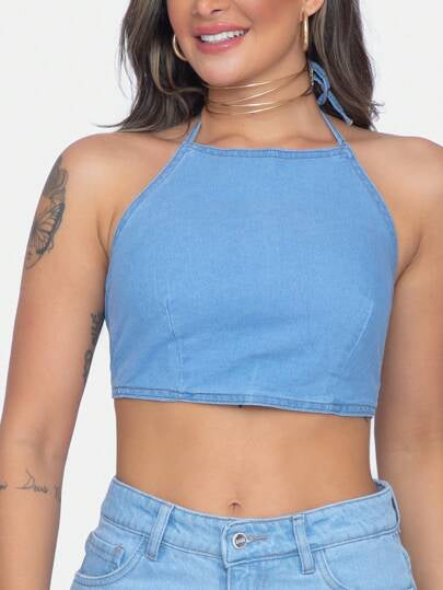 Denim Crop Top