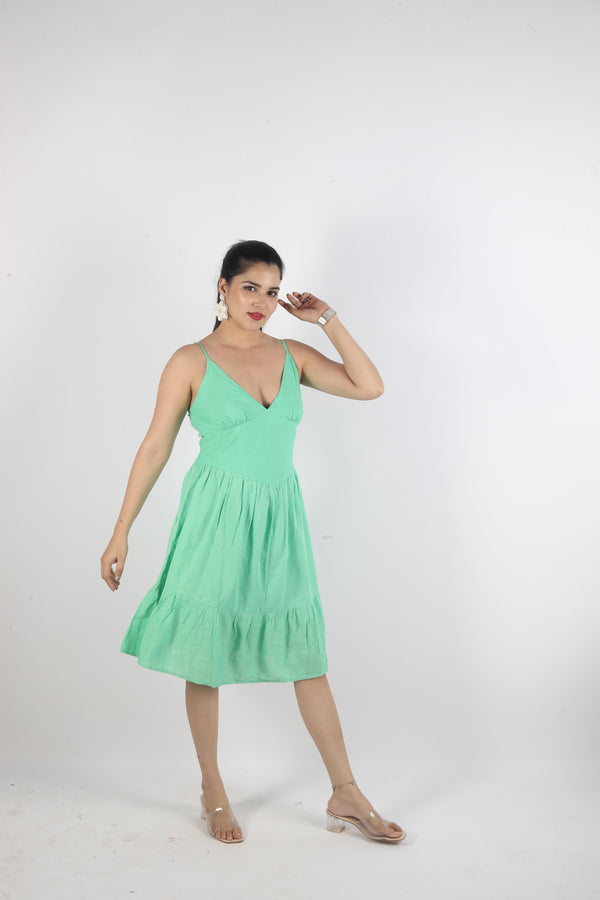 Sleeveless Plain Dress
